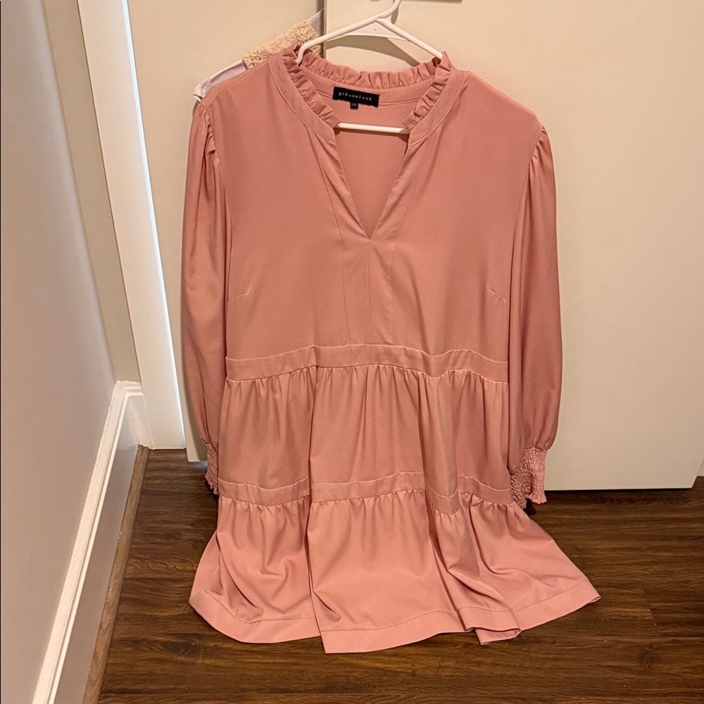 Gibson Dusty Rose Long Sleeve Dress